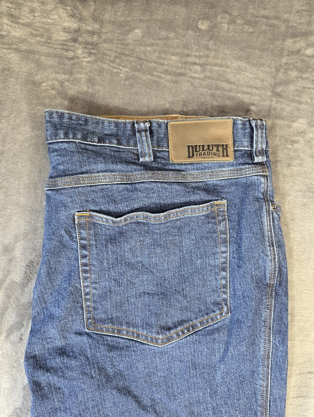 Duluth Trading Co Flex Fire Hose Blue Denim Jeans Size 42x30 Standard Fit